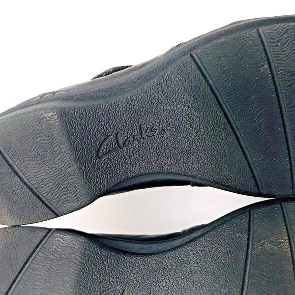 Clarks Collection Soft Cushion Hook & Loop Shoe Women's 9W Brown Leather Loafers - Picture 11 of 11